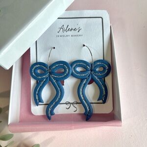Bow Tie Hoops -blue